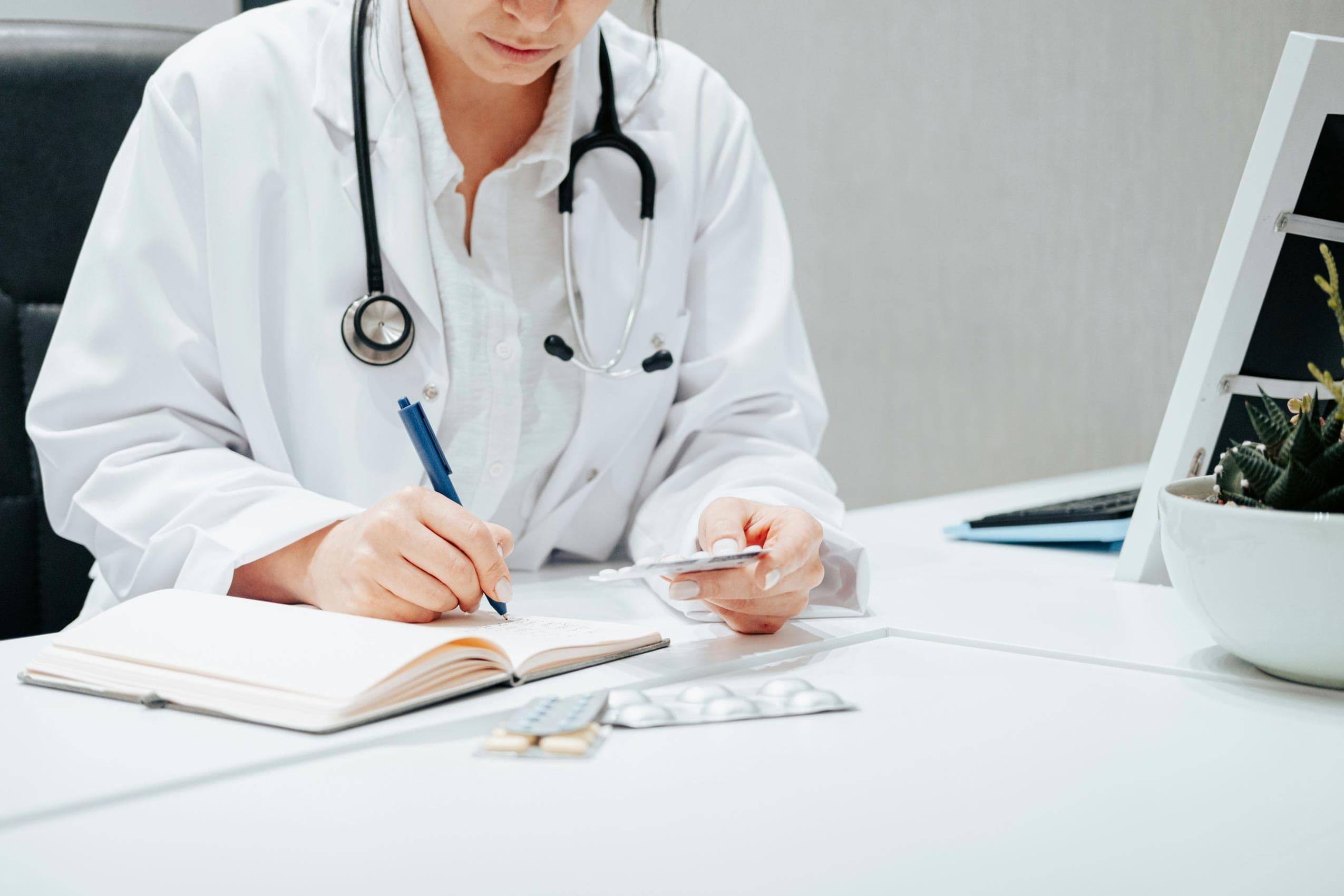 Healthcare provider reviewing a dermatology referral